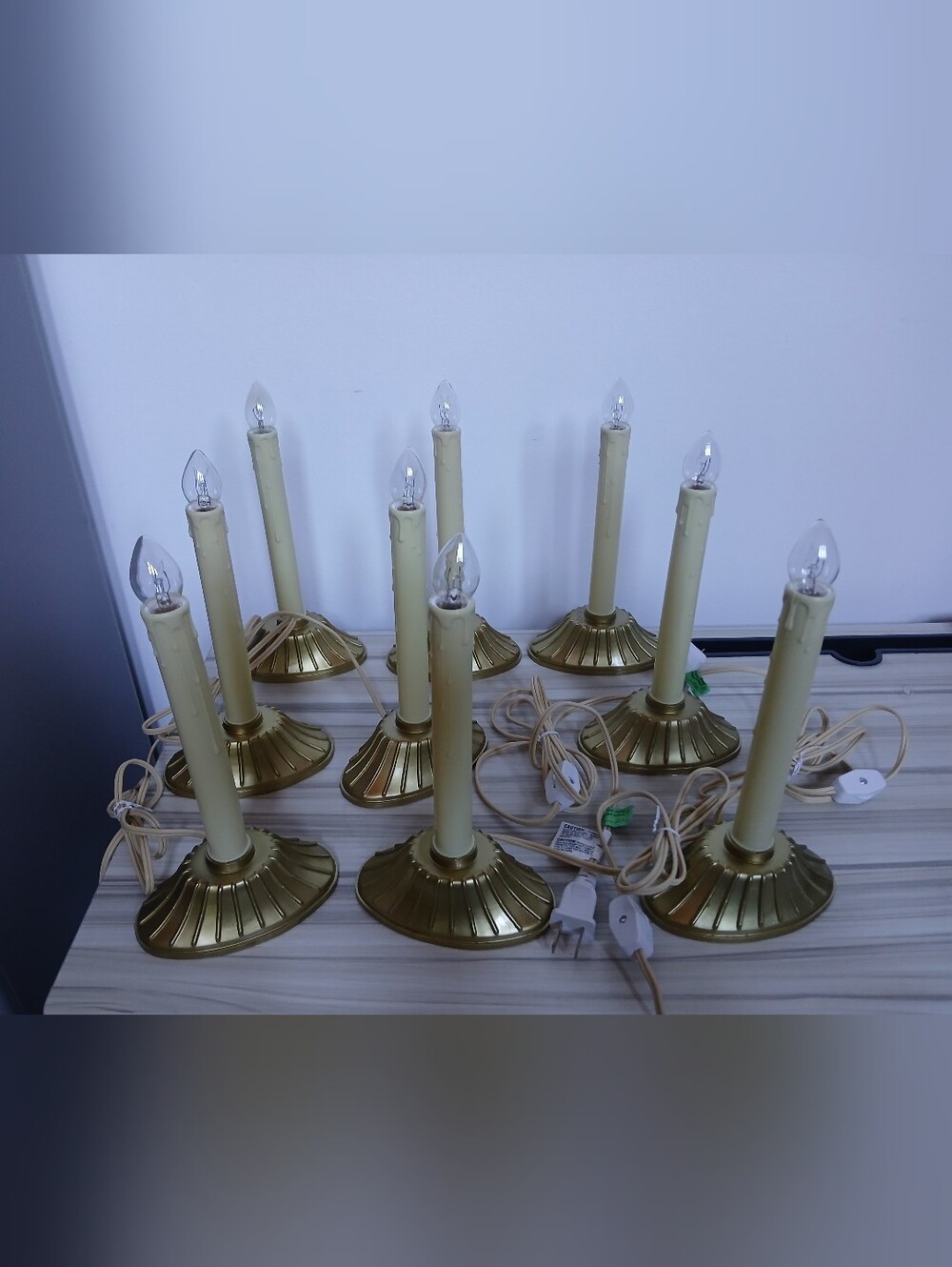 Vintage Christmas Window Electric Plastic Wax Drip Candle Lights Lot Of 9 Tested